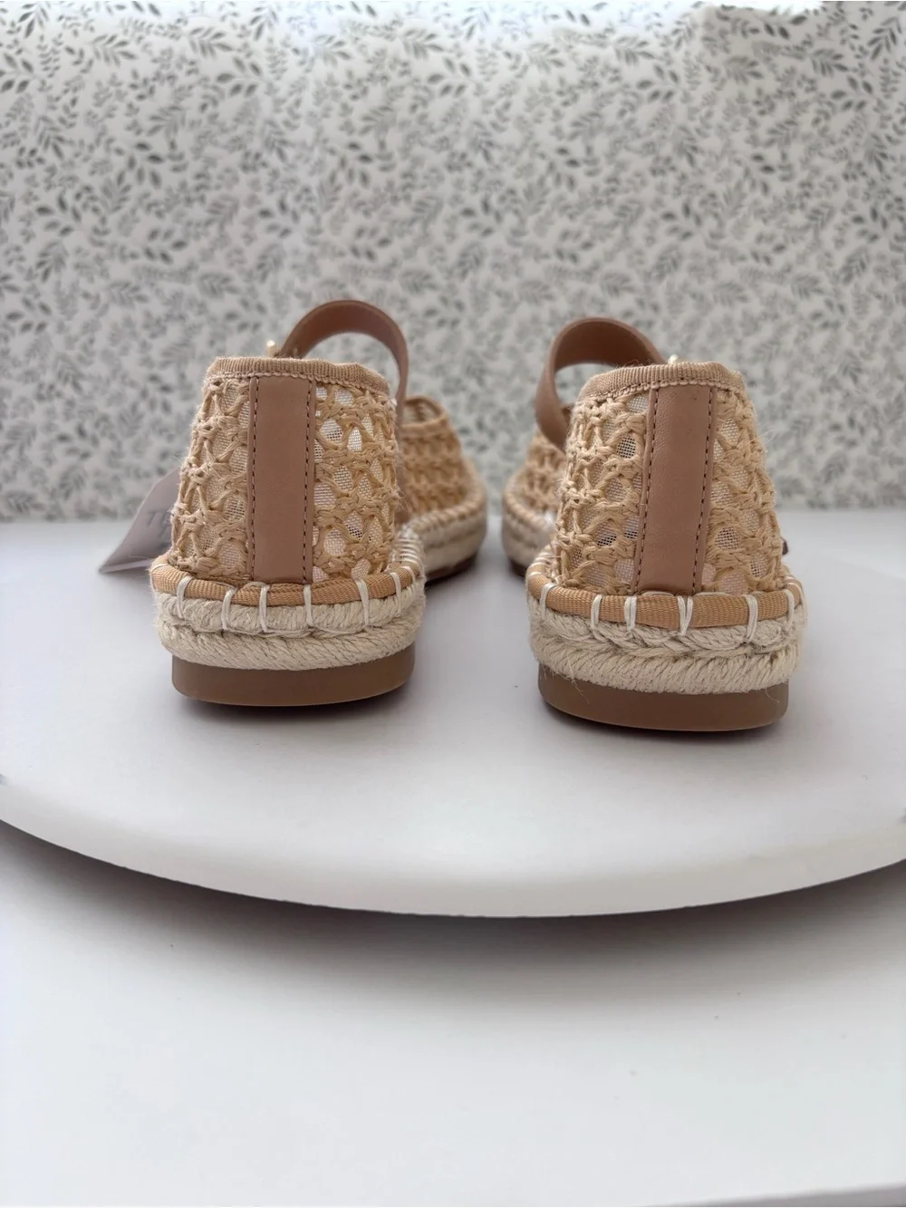 Time and Tru Raffia Espadrille Mary Jane Flats Womens 7 Memory Foam NWT